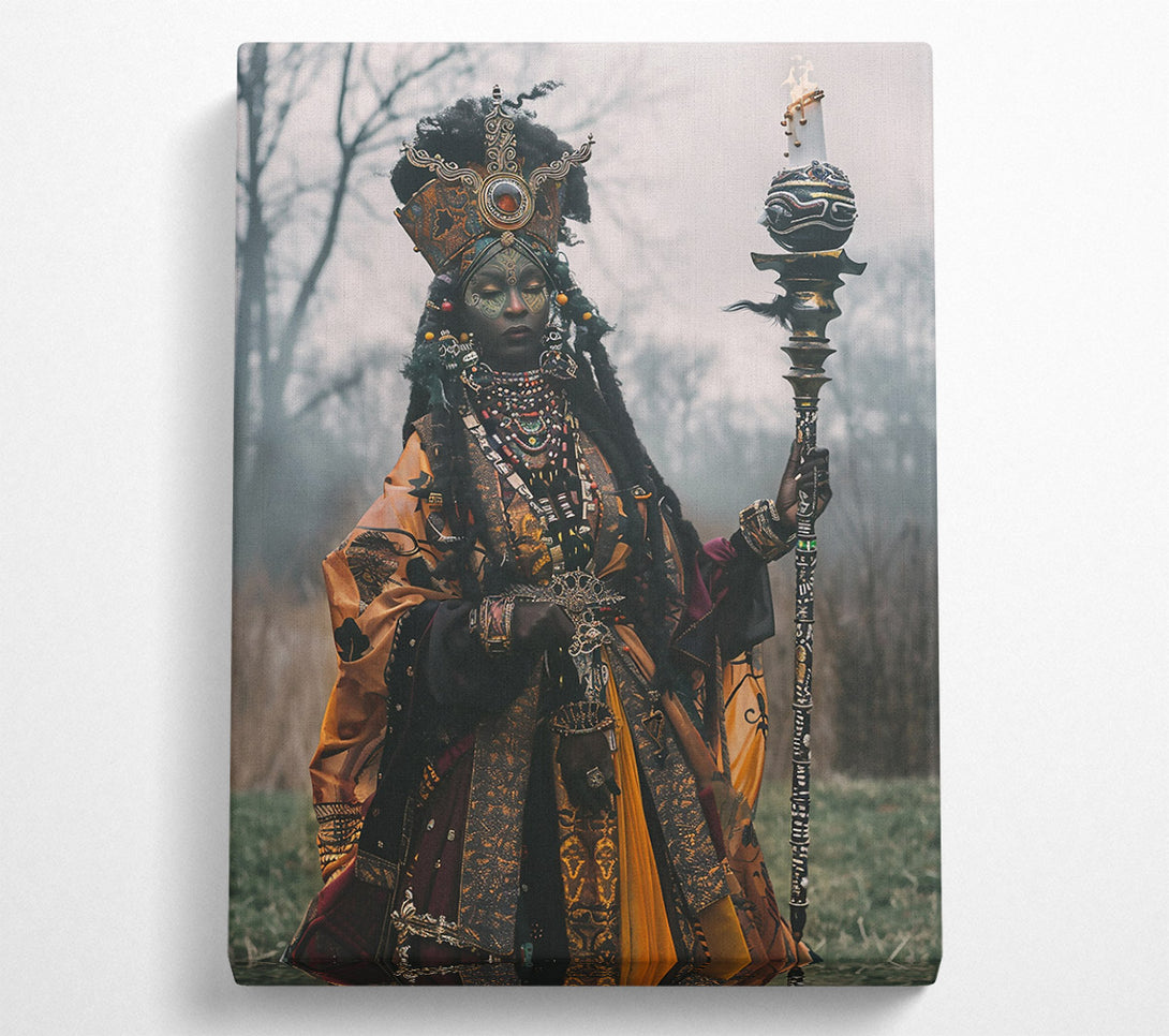  A Canvas Print of Golden Ritualistic Queen Canvas Wall Art