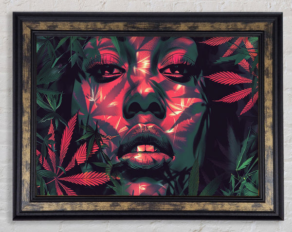 Cannabis Woman Framed Print