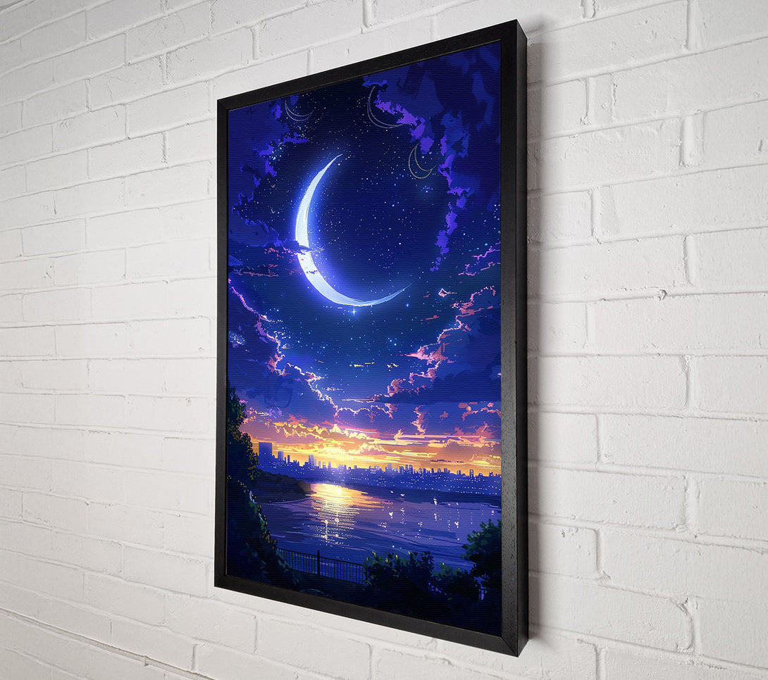  A Canvas Print of Indigo Crescent Skyline Canvas Print
