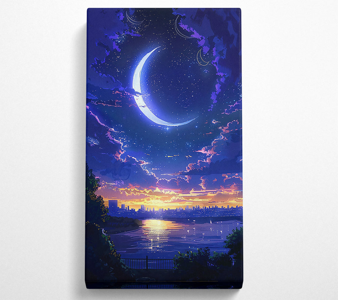  A Canvas Print of Indigo Crescent Skyline Canvas Print