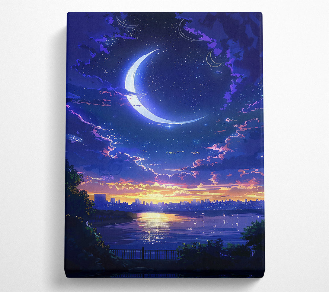  A Canvas Print of Indigo Crescent Skyline Canvas Print