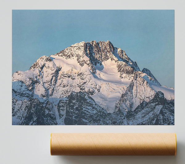 Pink-Hued Mountain Peak Giclee Print