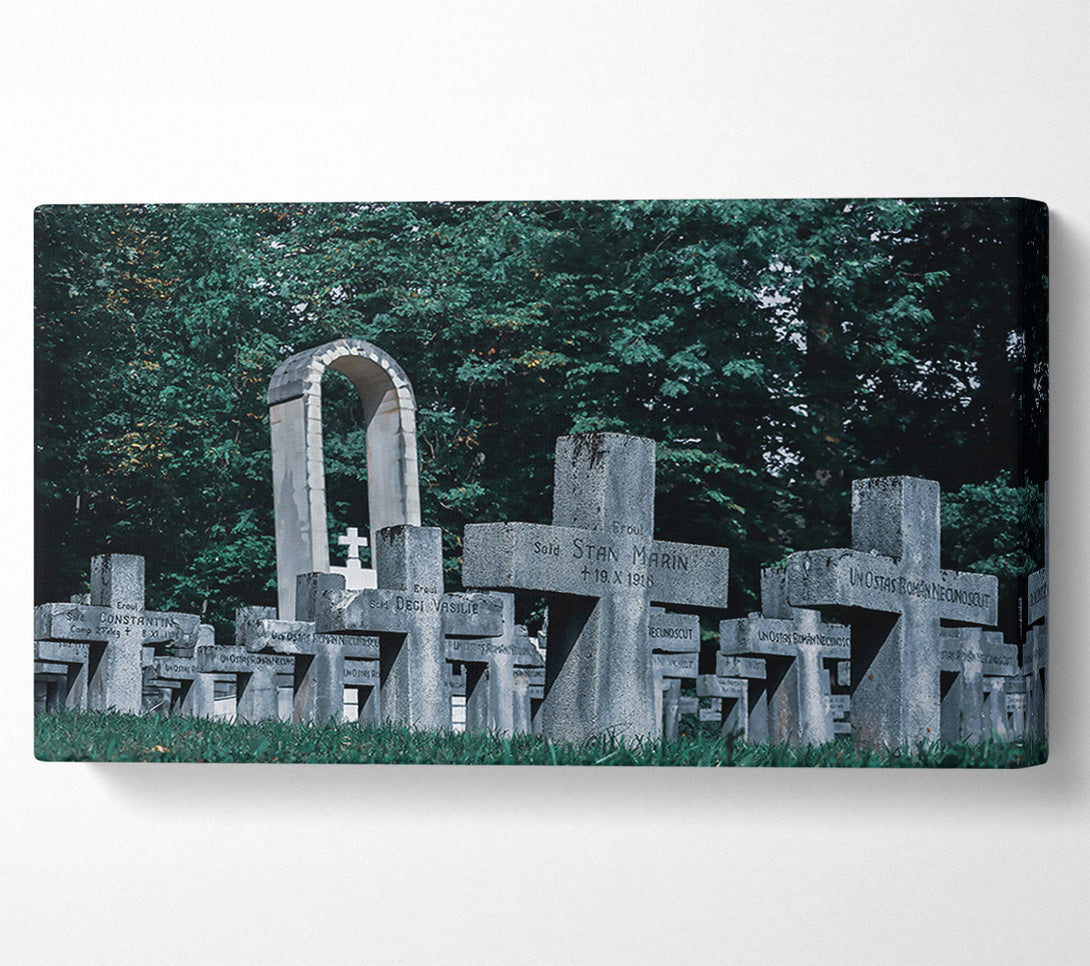  A Canvas Print of Grey Stone Crosses Canvas Print