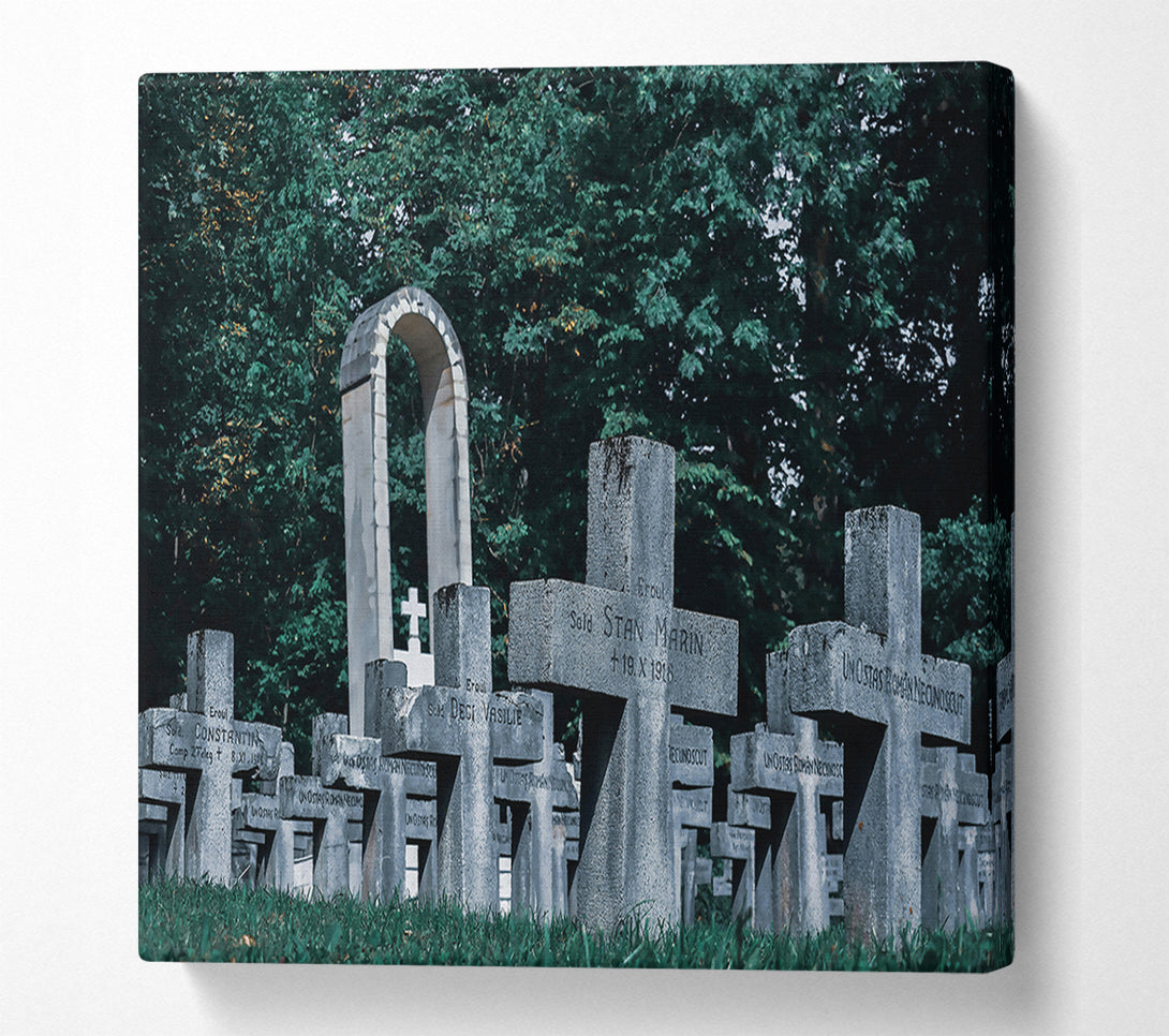  A Canvas Print of Grey Stone Crosses Canvas Print
