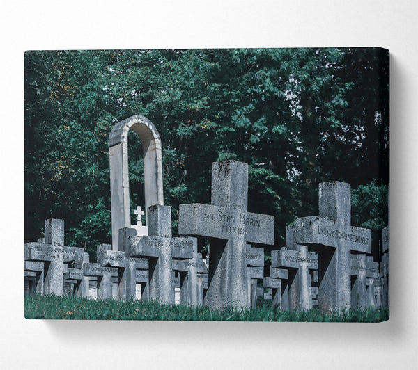  A Canvas Print of Grey Stone Crosses Canvas Print