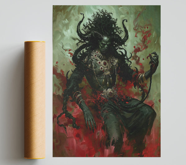 Crimson Demon'S Embrace Print