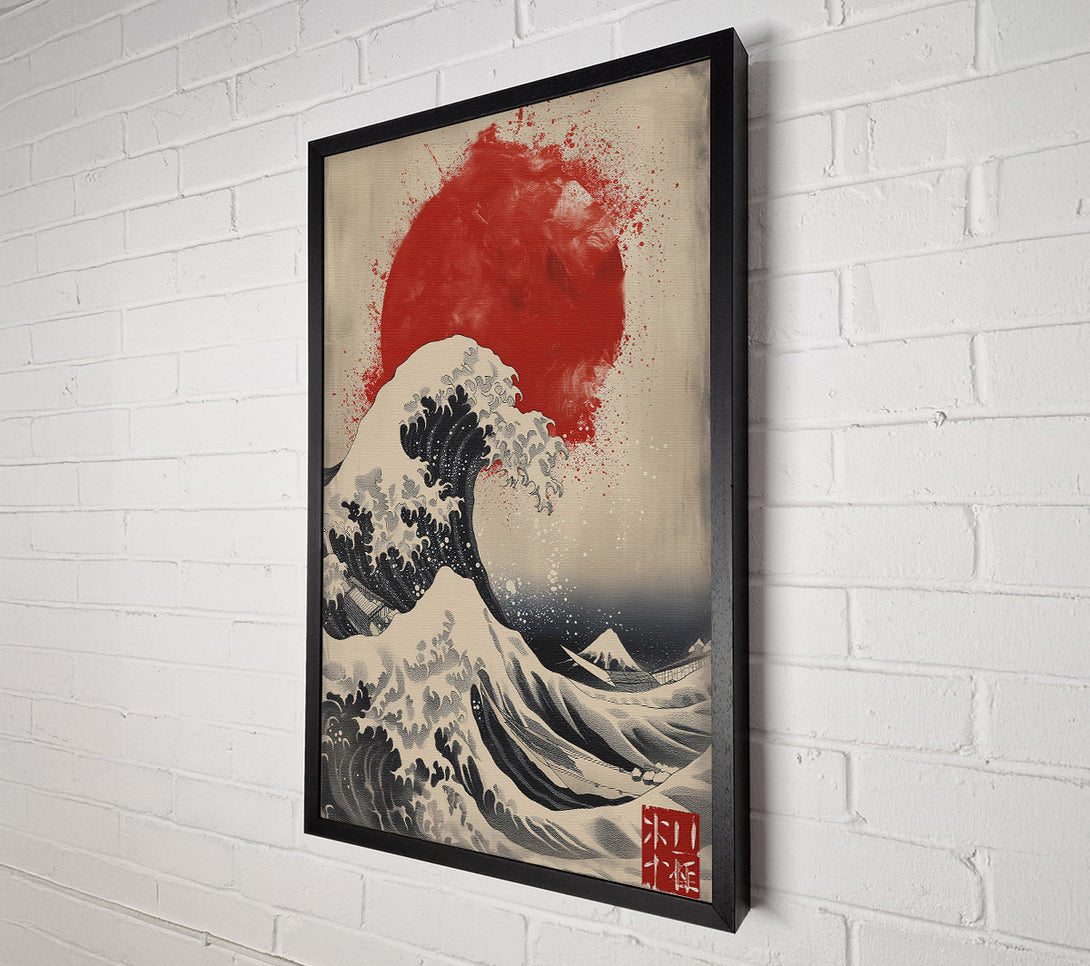  A Canvas Print of Crimson Wave Crashing Canvas Art