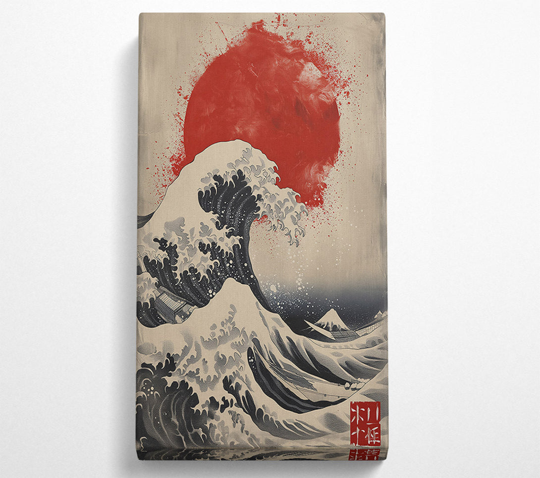  A Canvas Print of Crimson Wave Crashing Canvas Art