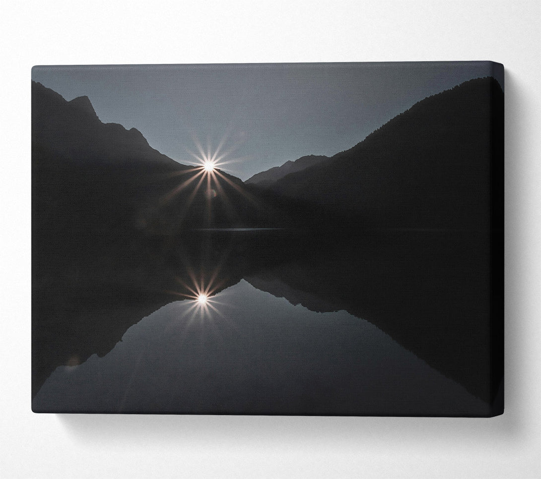  A Canvas Print of Golden Mountain Reflection Canvas Wall Art