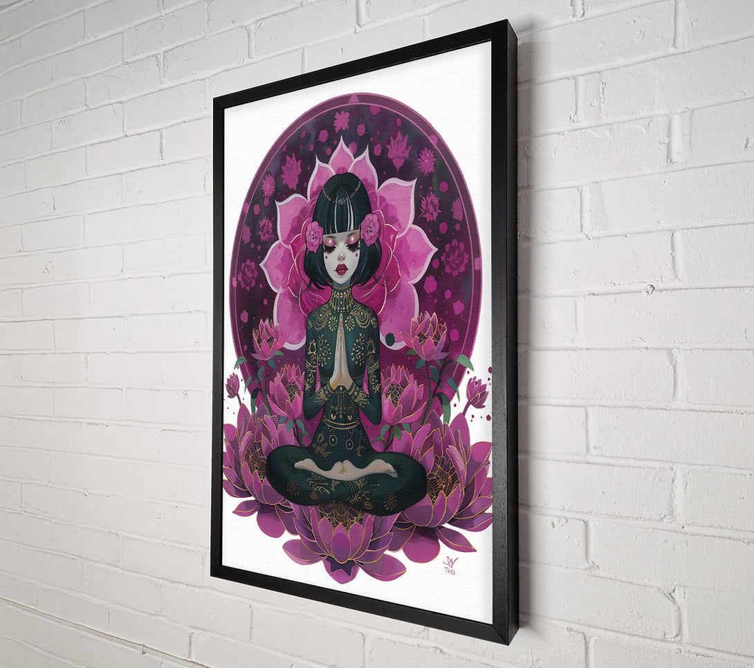  A Canvas Print of Purple Lotus Meditation Canvas Print