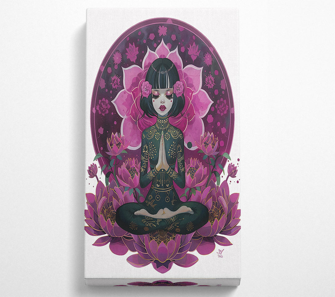  A Canvas Print of Purple Lotus Meditation Canvas Print