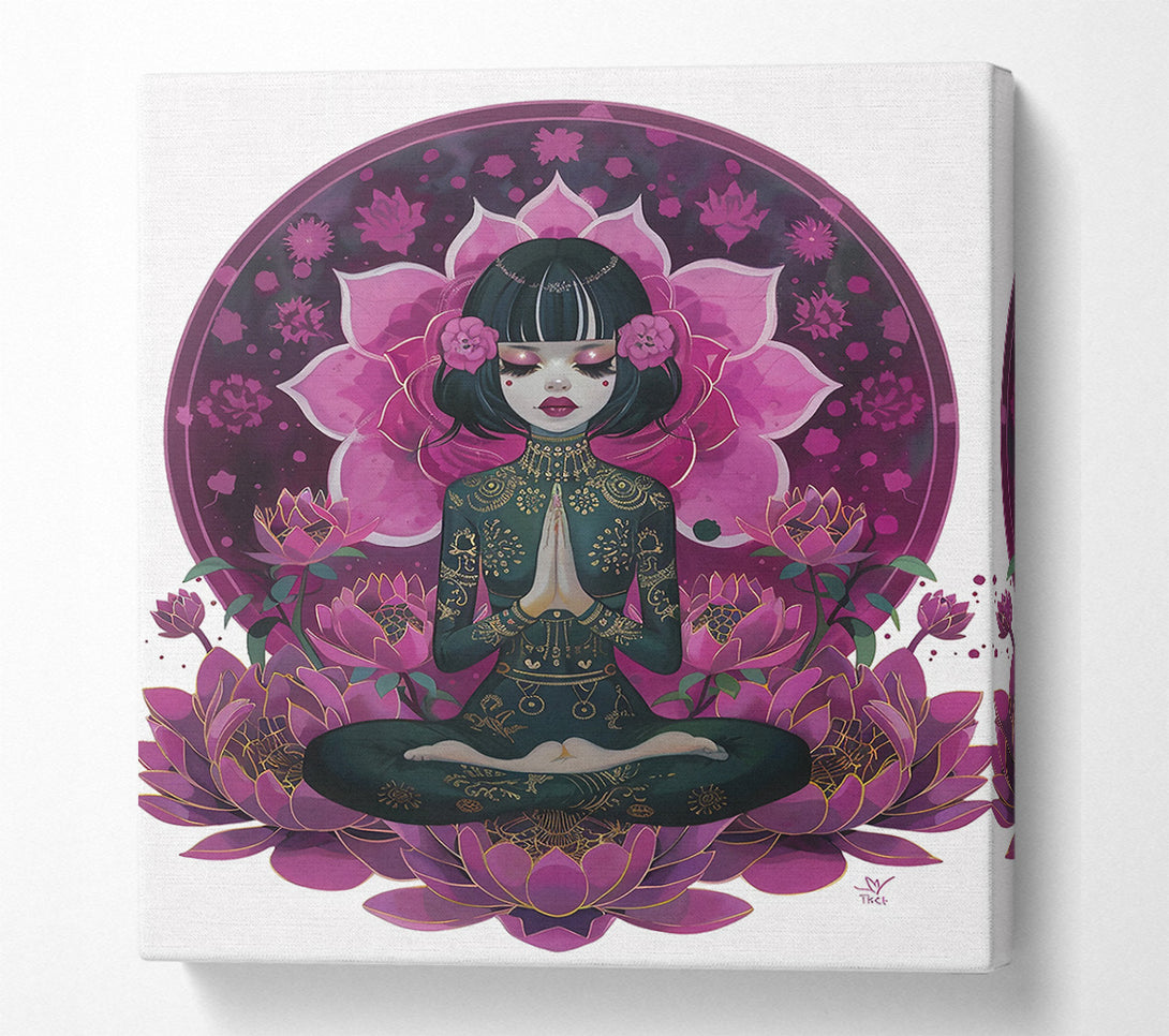  A Canvas Print of Purple Lotus Meditation Canvas Print
