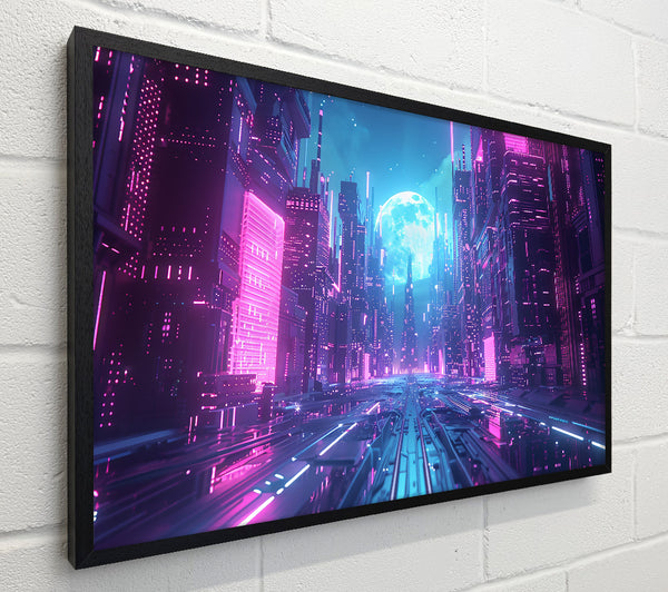Pink Neon Cityscape
