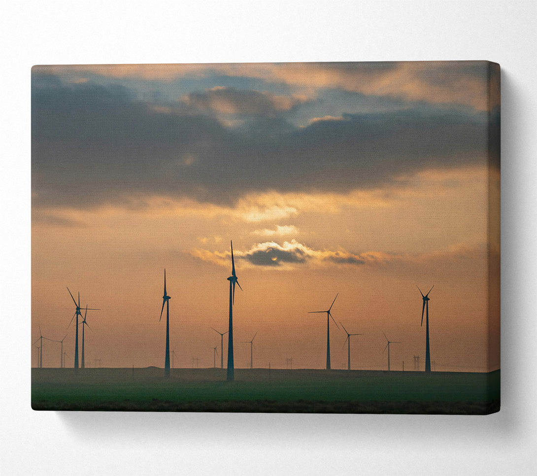  A Canvas Print of Golden Wind Farm Canvas Wall Art