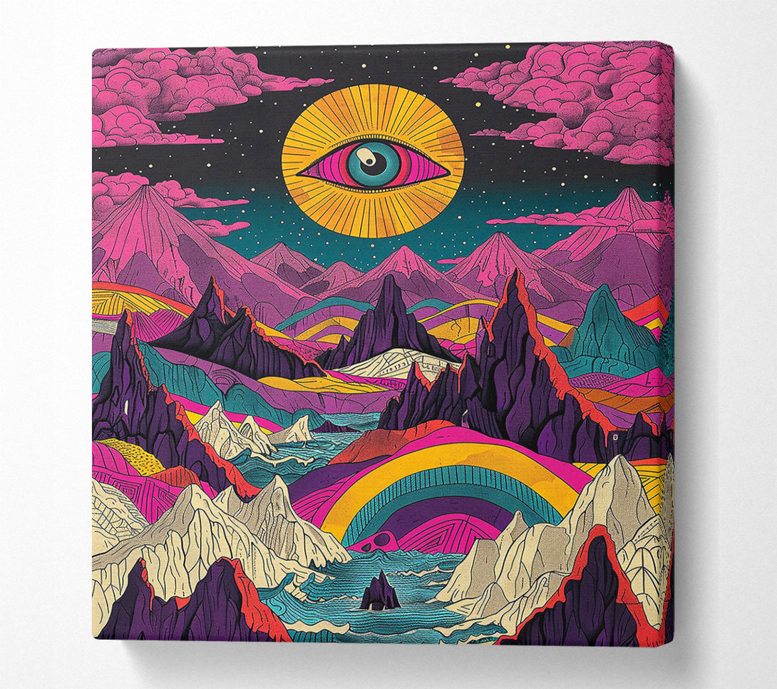  A Canvas Print of Pink Cosmic Landscape Canvas Print