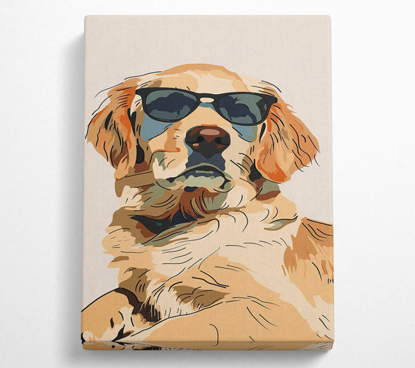  A Canvas Print of Golden Cool Dog Canvas Print