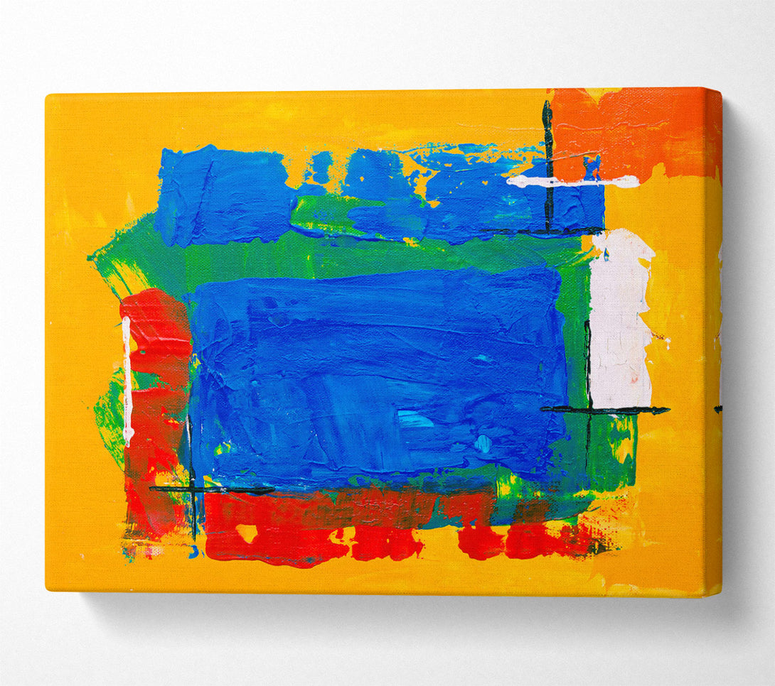  A Canvas Print of Azure And Orange Lines Canvas Wall Art