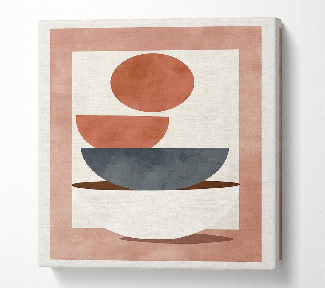  A Canvas Print of Terracotta Stacked Shapes Canvas Print
