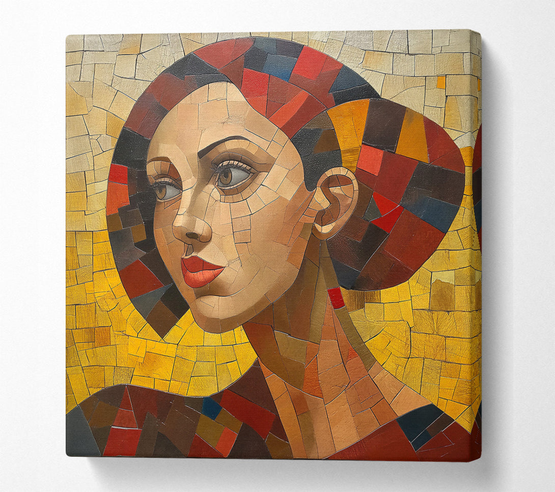  A Canvas Print of Golden Mosaic Woman Canvas Art