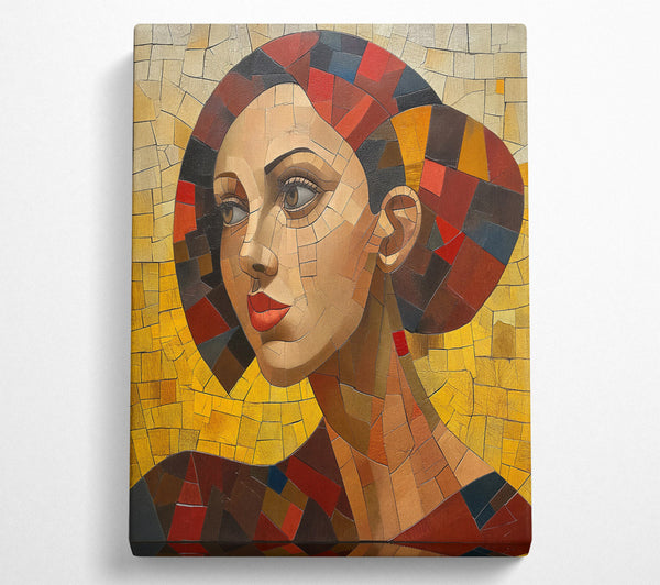  A Canvas Print of Golden Mosaic Woman Canvas Art