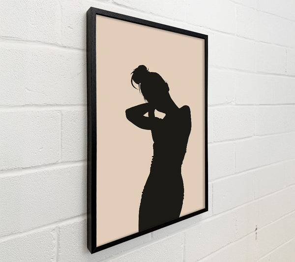 Black Silhouette On Beige