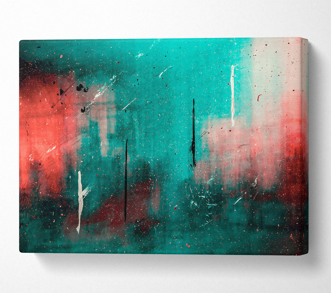  A Canvas Print of Teal Splashes Of Color Canvas Wall Art