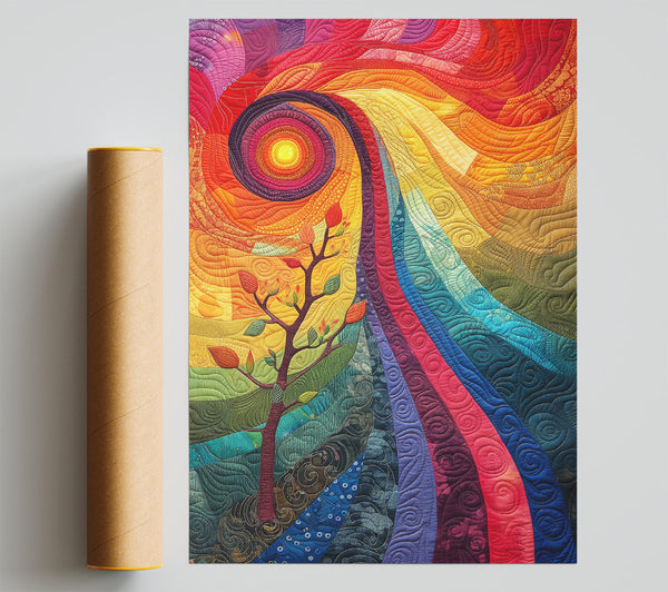 Crimson Spiral Growth Giclee Print
