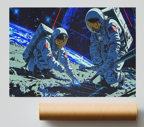 Blue Lunar Repair Poster