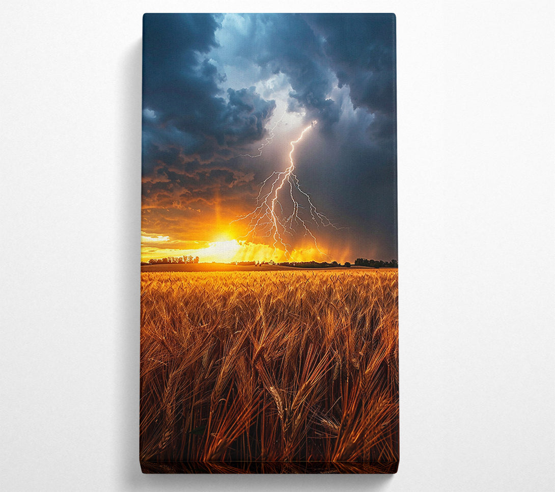  A Canvas Print of Golden Stormy Sunset Canvas Art