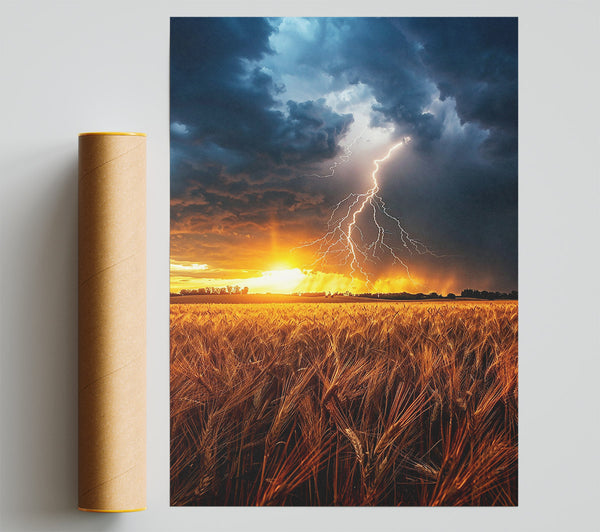 Golden Stormy Sunset Giclee Print