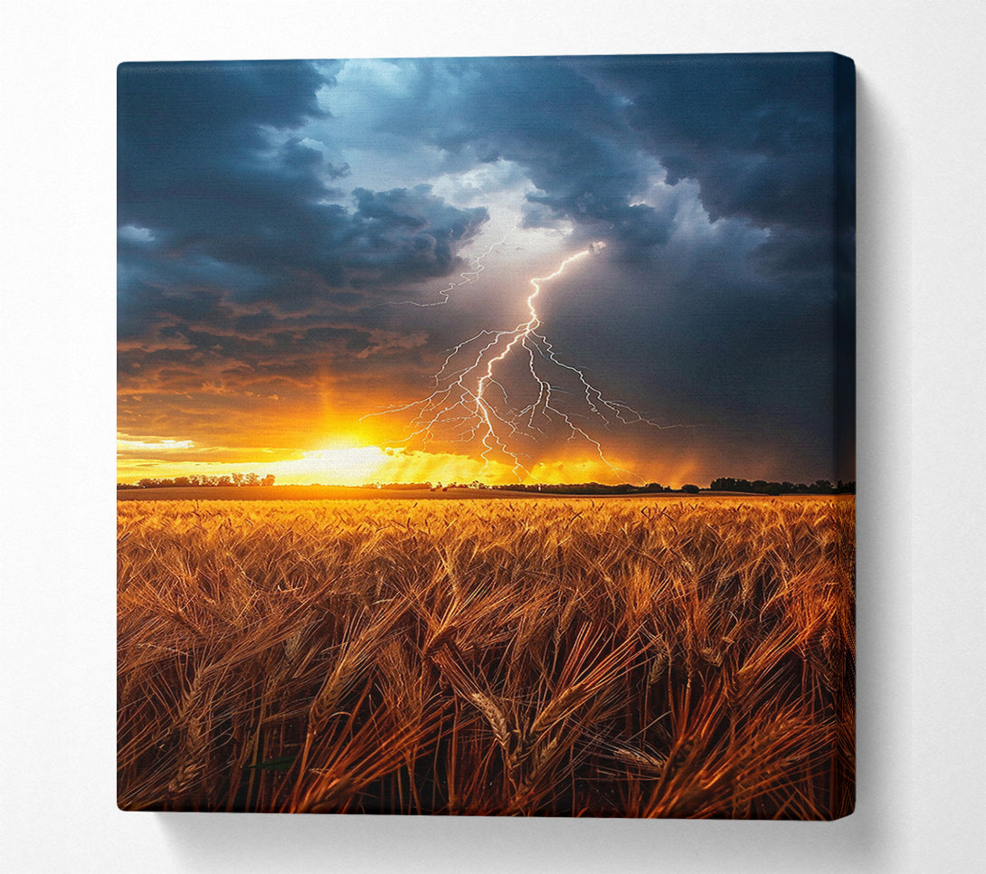  A Canvas Print of Golden Stormy Sunset Canvas Art