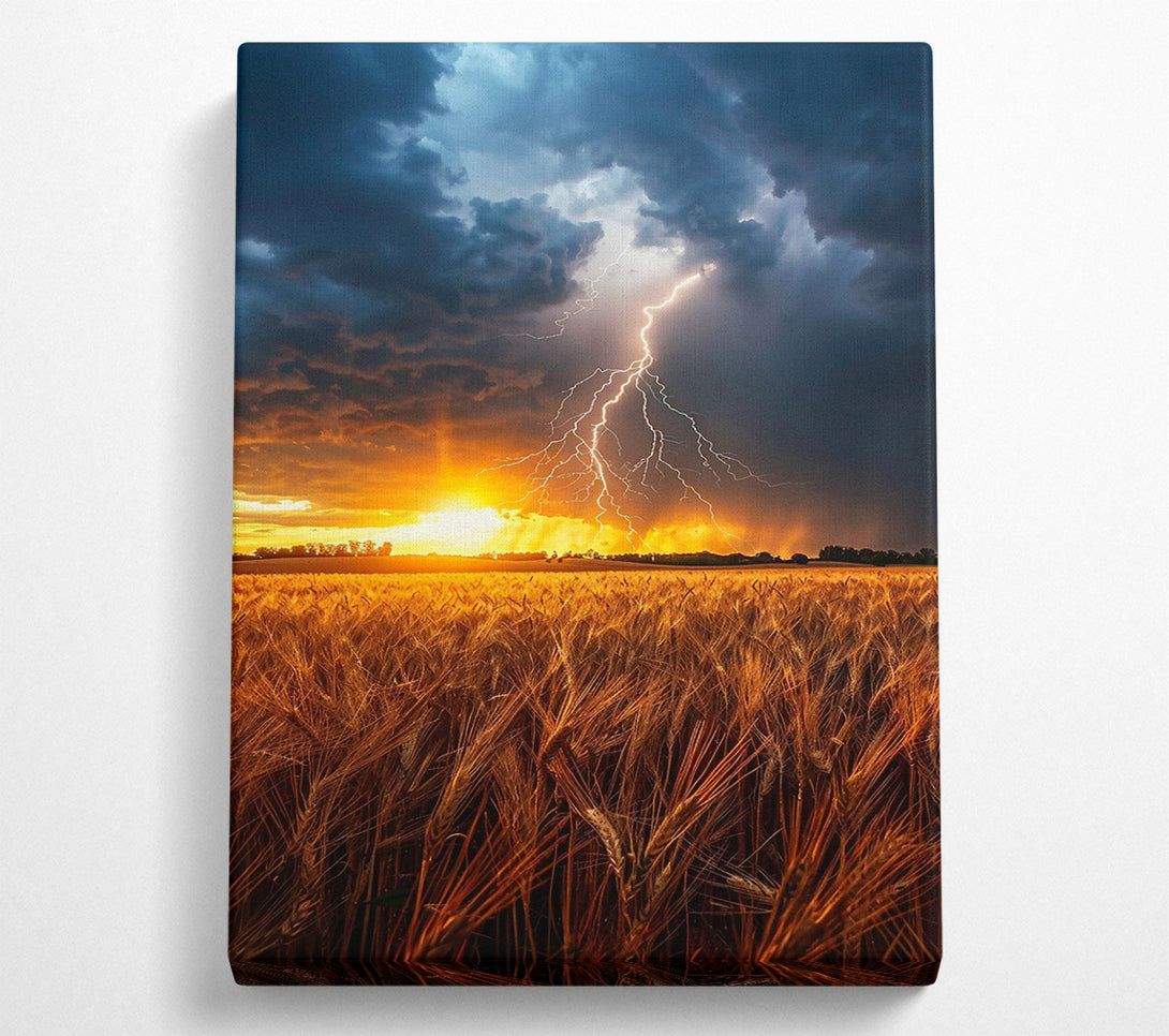  A Canvas Print of Golden Stormy Sunset Canvas Art