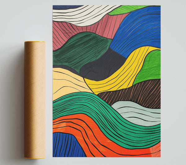 Orange Swirling Landscape Print