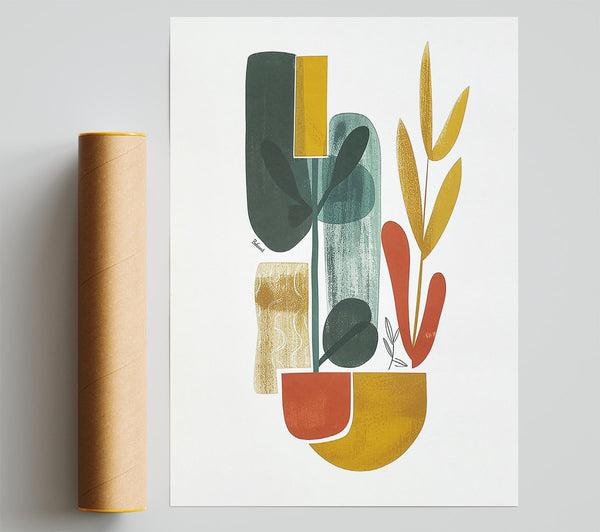Golden Plant Abstraction Giclee Print