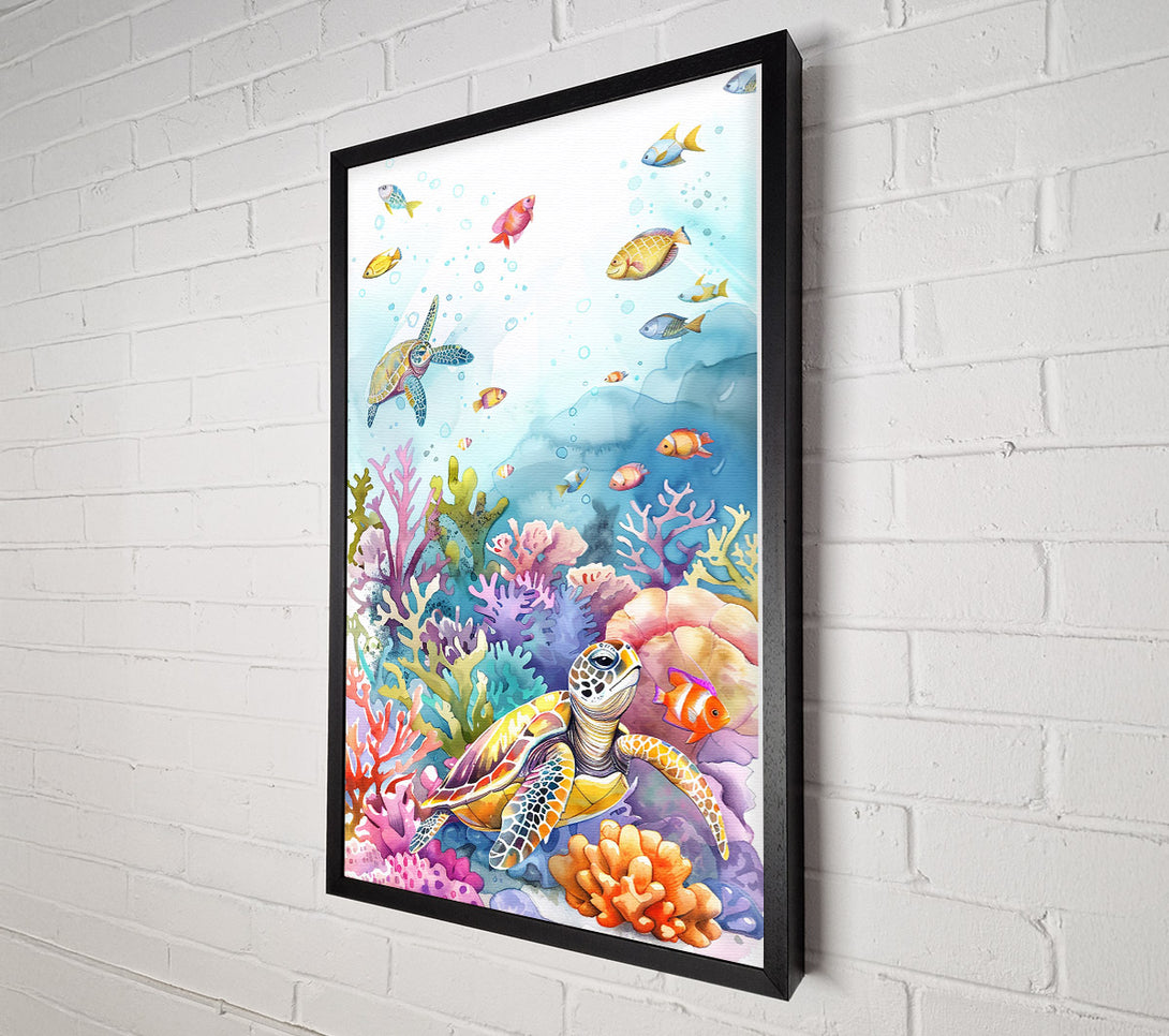  A Canvas Print of Coral Reef Turtle Dream Canvas Print