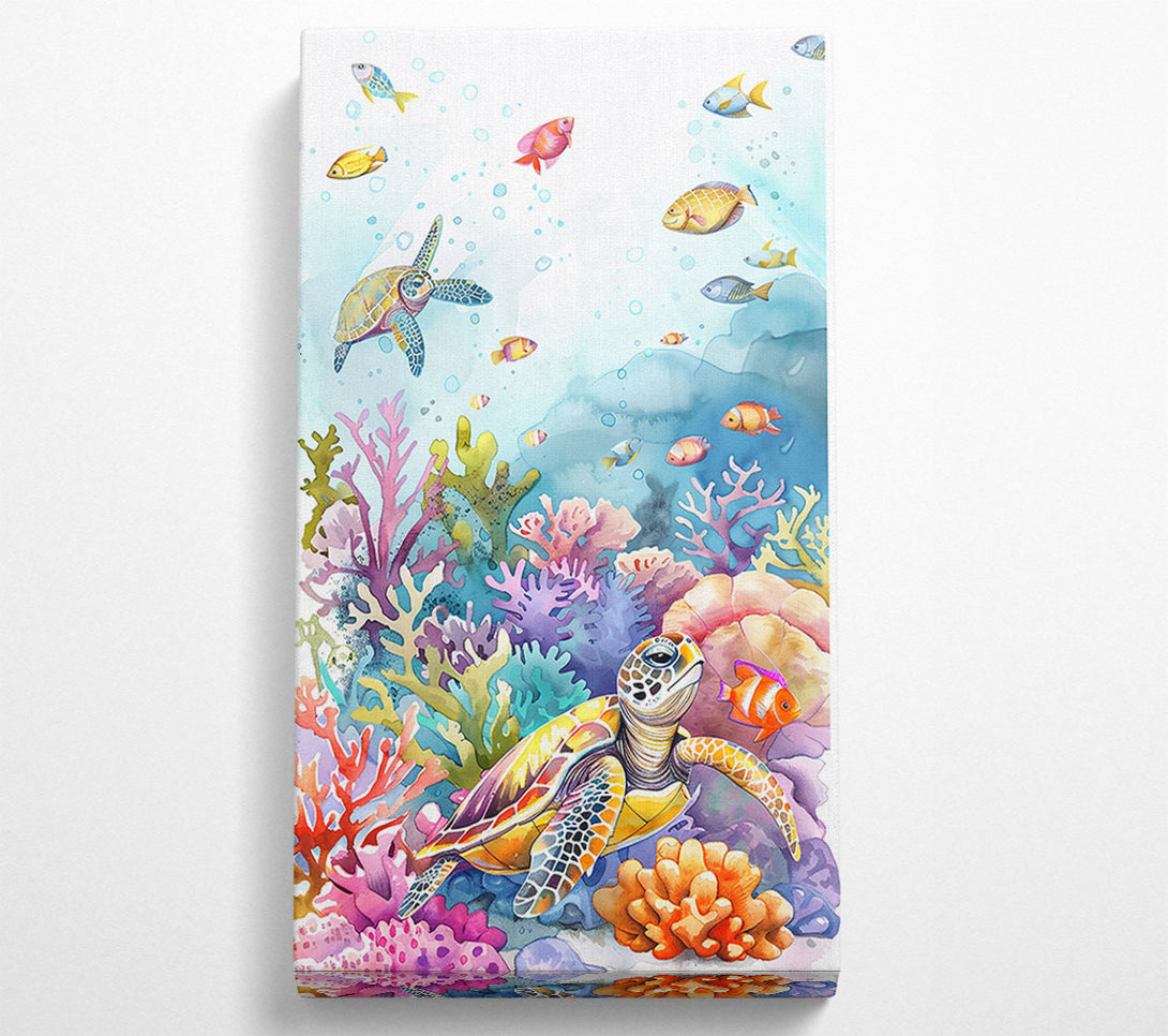  A Canvas Print of Coral Reef Turtle Dream Canvas Print