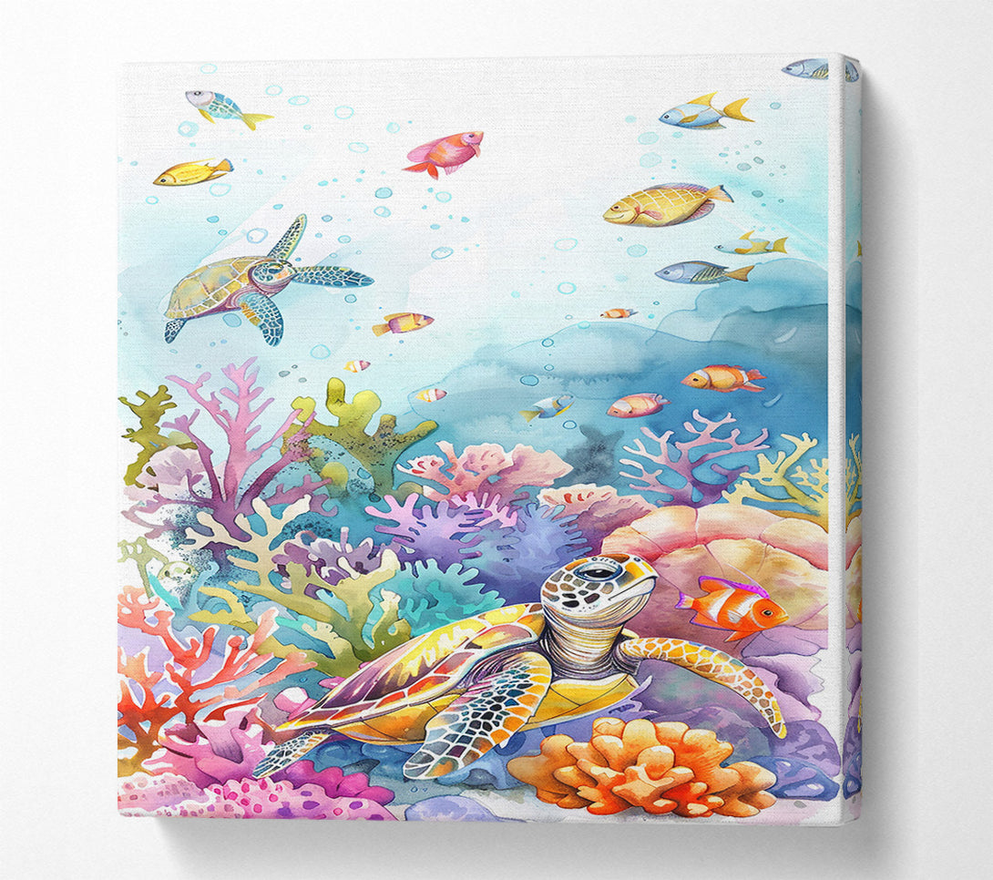  A Canvas Print of Coral Reef Turtle Dream Canvas Print