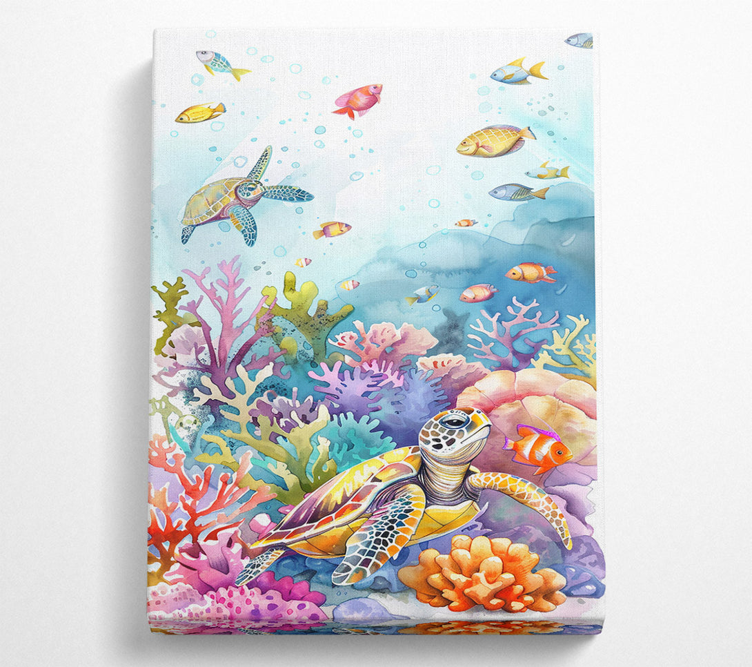  A Canvas Print of Coral Reef Turtle Dream Canvas Print
