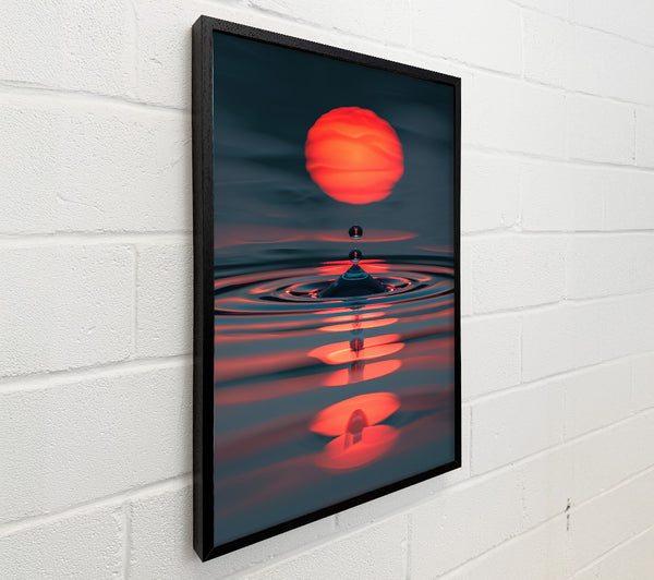 Crimson Water Drop Reflection