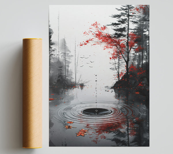 Crimson Forest Reflections Print