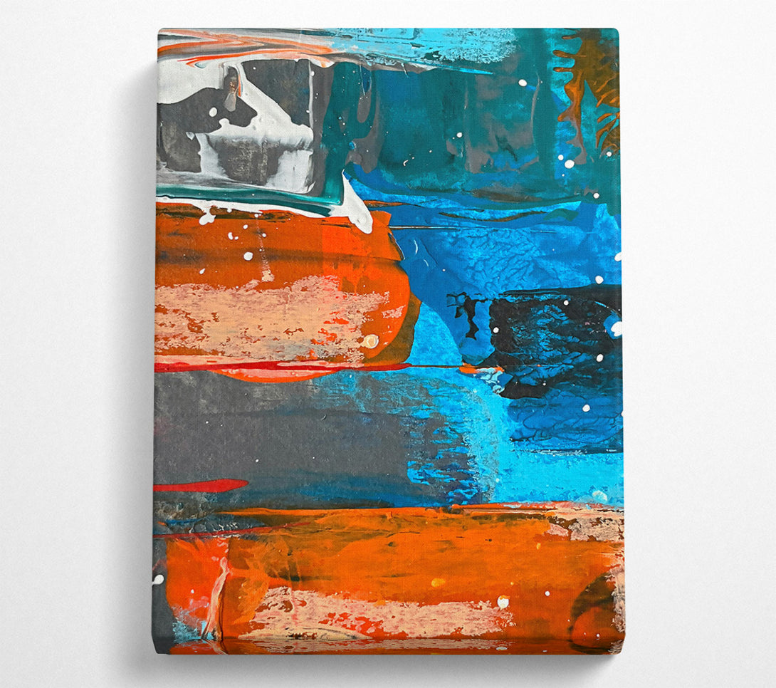  A Canvas Print of Orange And Blue Abstract Canvas Print