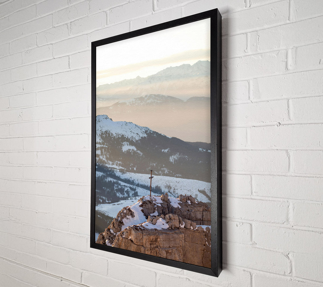  A Canvas Print of Golden Summit Cross Canvas Wall Art