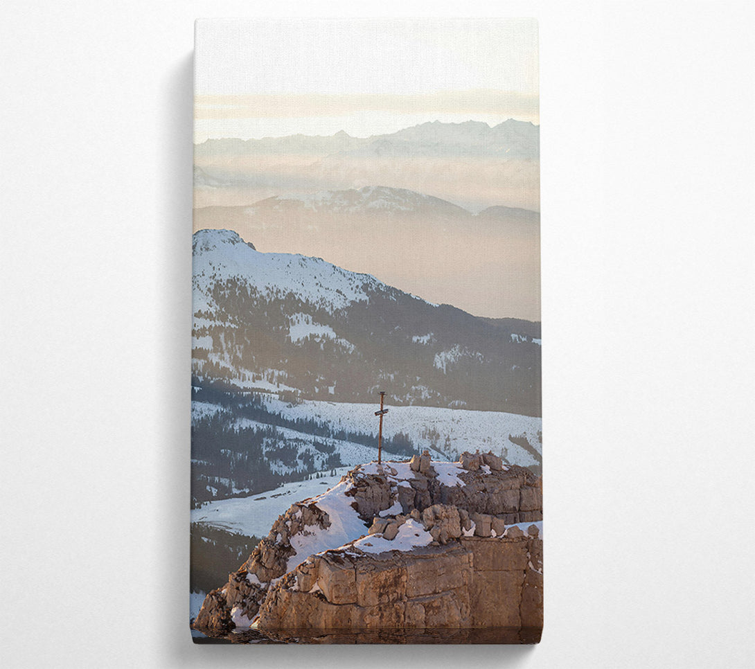  A Canvas Print of Golden Summit Cross Canvas Wall Art