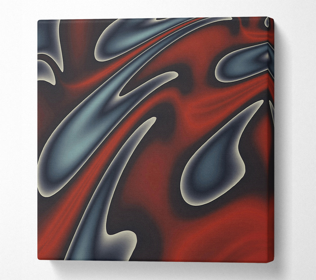  A Canvas Print of Crimson Swirling Shapes Canvas Art