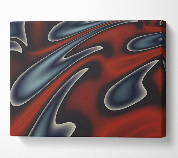  A Canvas Print of Crimson Swirling Shapes Canvas Art