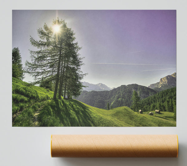 Purple Mountain Sun Giclee Print
