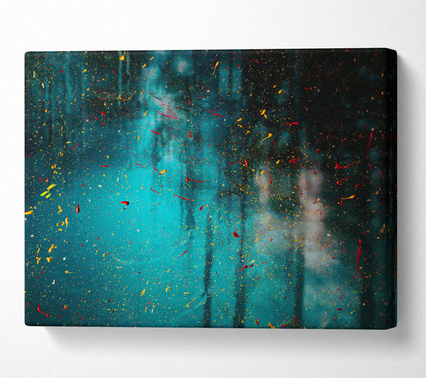  A Canvas Print of Teal Specks Of Light. Canvas Print