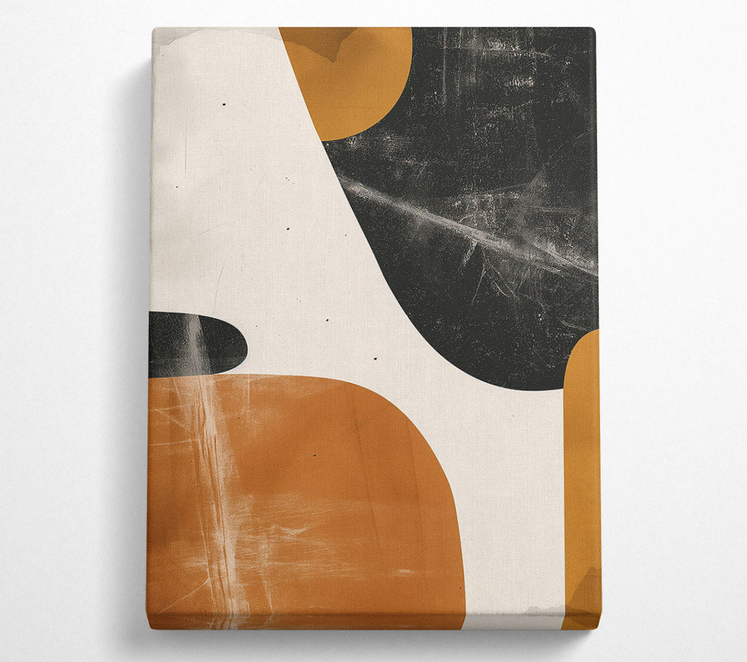  A Canvas Print of Golden Abstract Shapes Canvas Wall Art