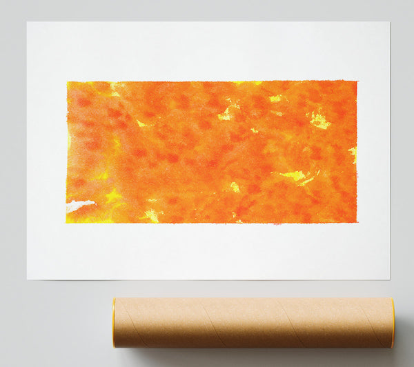 Orange Abstract Wash Print