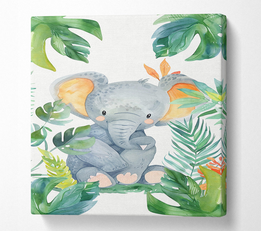  A Canvas Print of Grey Elephant Jungle Dream Canvas Art